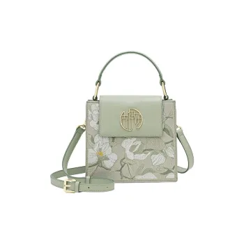 Ancient Yi Xi Cow Leather Niche Elegance Cheongsam, Handbag, Shoulder Bag, Crossbody Bag Women's Willow Bud Green