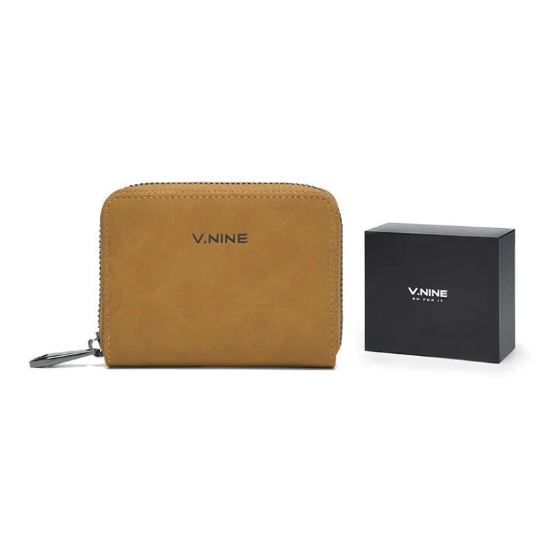 V.NINE Synthetic Leather Men's Short Wallet Card Holder Medium Size Men's Black/Brown/Blue-0