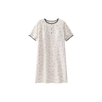 CAIHENGTONG Nightgown Women's Apricot
