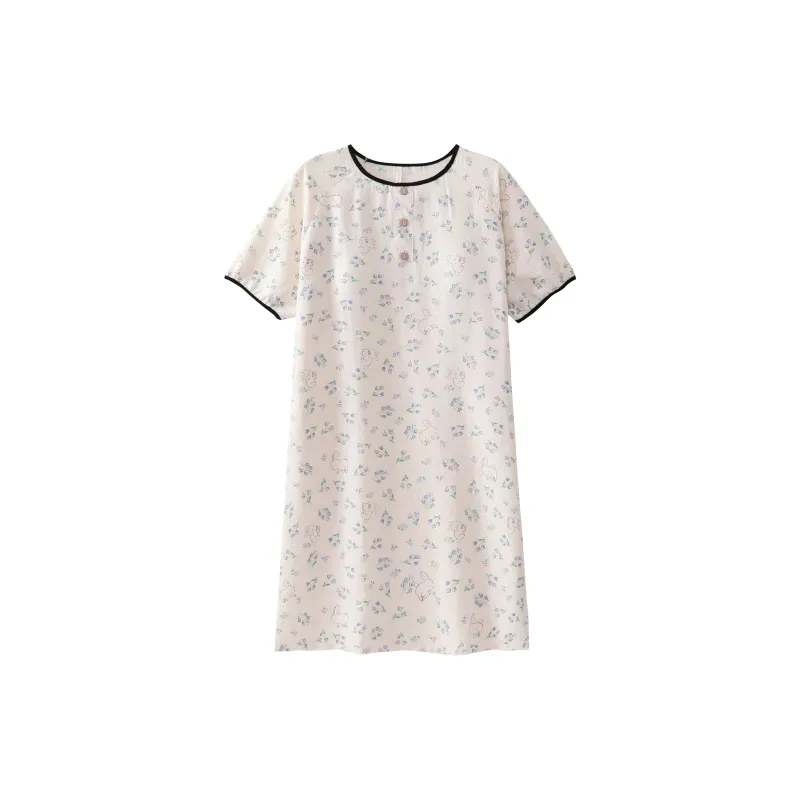 CAIHENGTONG Nightgown Women's Apricot-0