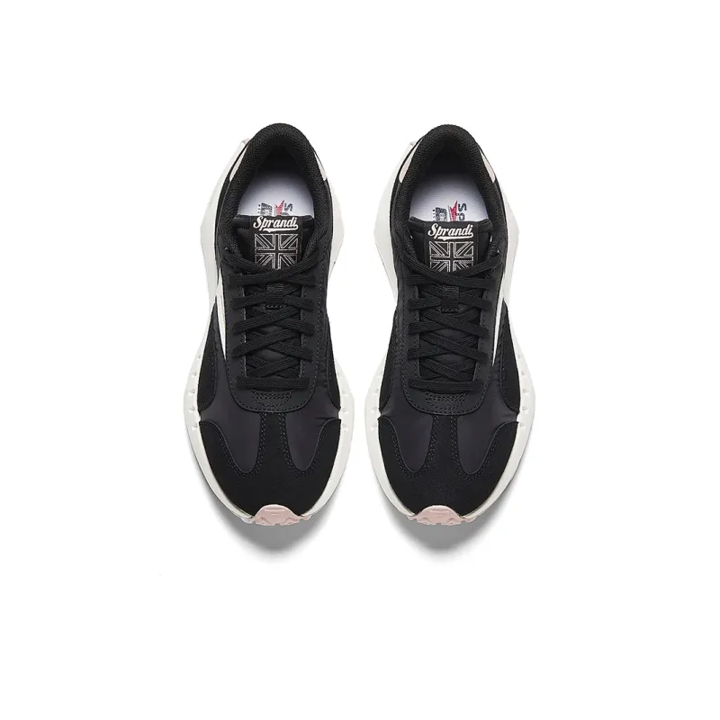 Sprandi Coastline Series Cushioning Height Increasing Low-Top Casual Shoes Women's Black Pink-2