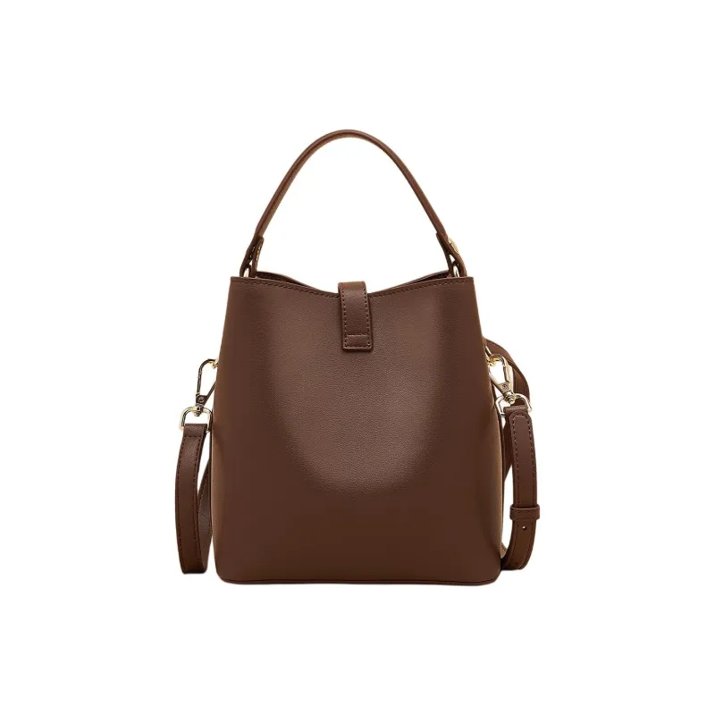 Marino Orlandi Cow Split Leather Shoulder Bag, Basket Bag, Bucket Bag, One Shoulder Handbag Women's White/Coffee-11