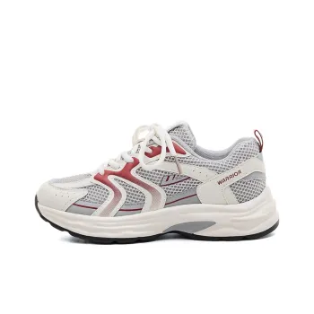Warrior Warrior Non-slip Lightweight Low-Top Chunky Sneakers Women's Beige Burgundy