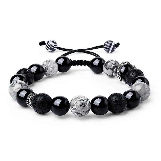 TIG Natural Obsidian Bracelets Unisex-0
