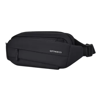 SEPTWOLVES Fabric Sling Bag, Fanny Pack, Crossbody Bag Regular Men's Black