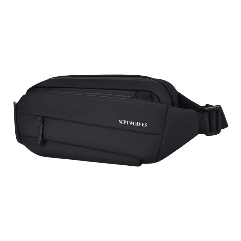 SEPTWOLVES Fabric Sling Bag, Fanny Pack, Crossbody Bag Regular Men's Black-0