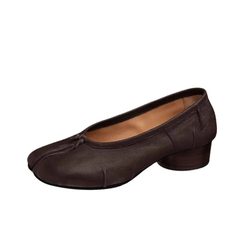 Maison Margiela Tabi Casual Single Shoes 3cm Women's Brown-2