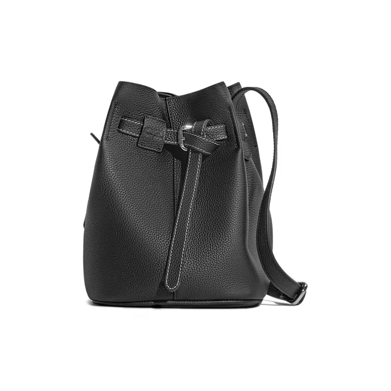 Cthulhu Cow Leather Shoulder Bag Medium Size Women's Blue/Black/Ecru-8