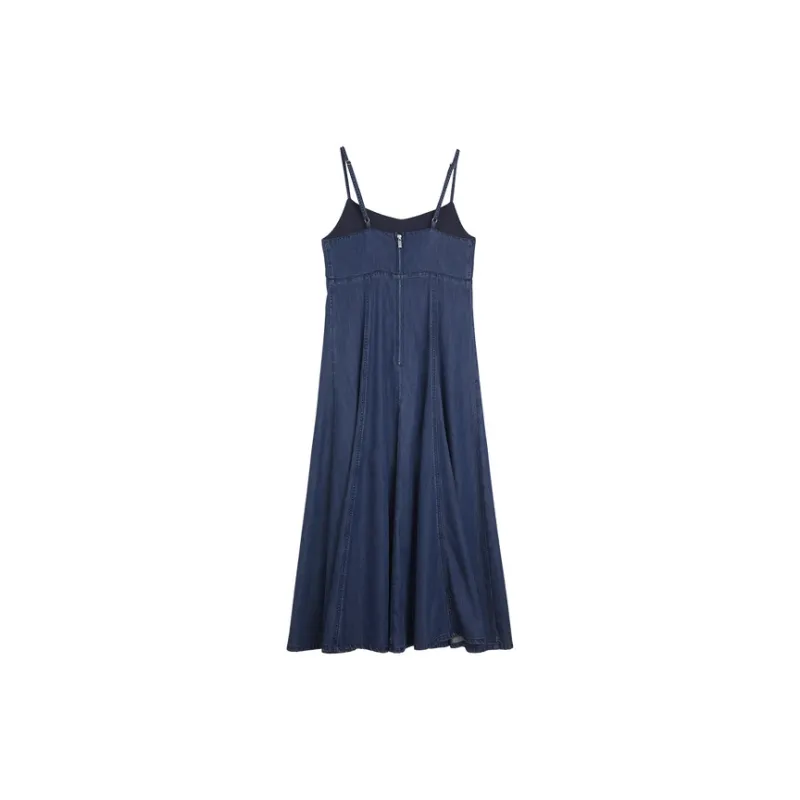 ELLE Slip Dresses Women's Denim Blue-1