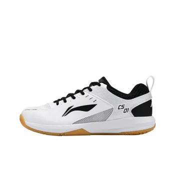 LiNing Feather Cushioning, Slip Resistant, Abrasion Resistant, Breathable Low Top Badminton Shoes Unisex White Black