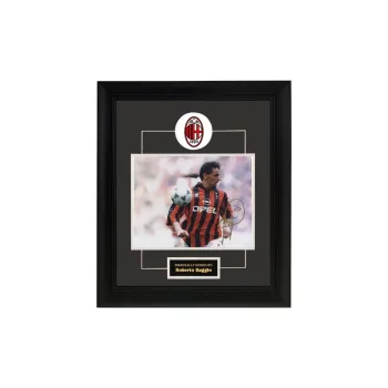 Three For Robert Baggio AC Beige Blue Hand-Signed Photo Piece Framed Collection Includes SA Certificate