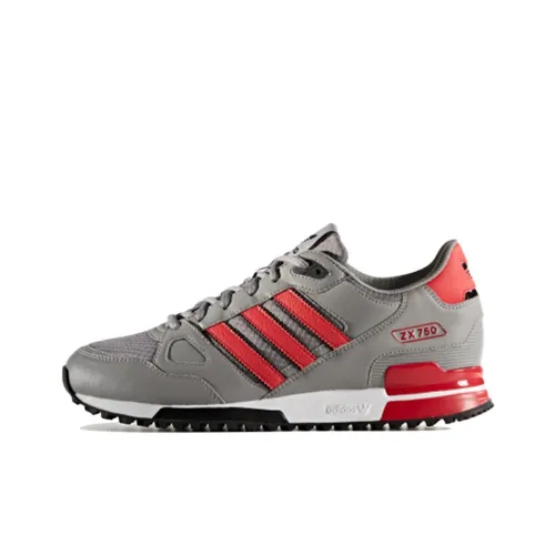 Adidas Originals ZX 750 Casual Shoes Unisex Low-Top Ice Gray/Red