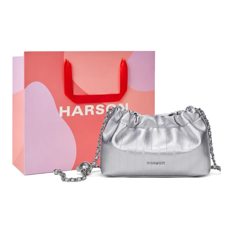 HARSON Cow Leather Shoulder Bag Crossbody Bag Regular Women's Silver-0