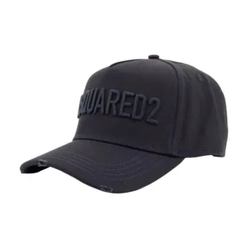 DSQUARED 2 Logo Embroidered Curved Peak Distressed Baseball Cap