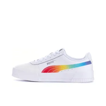 PUMA Rainbow Slip-Resistant Cushioning Wear-Resistant Low-Top Skateboard Shoes Women's White Rainbow