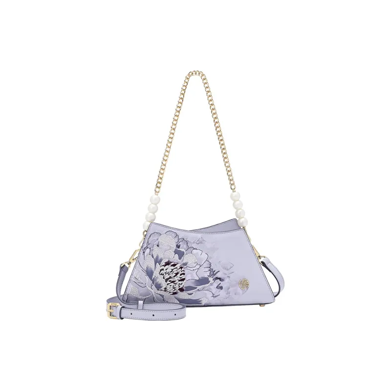 Ancient Yi Xi Cow Leather Cheongsam Crossbody Bag Women's Hyacinth Purple-0