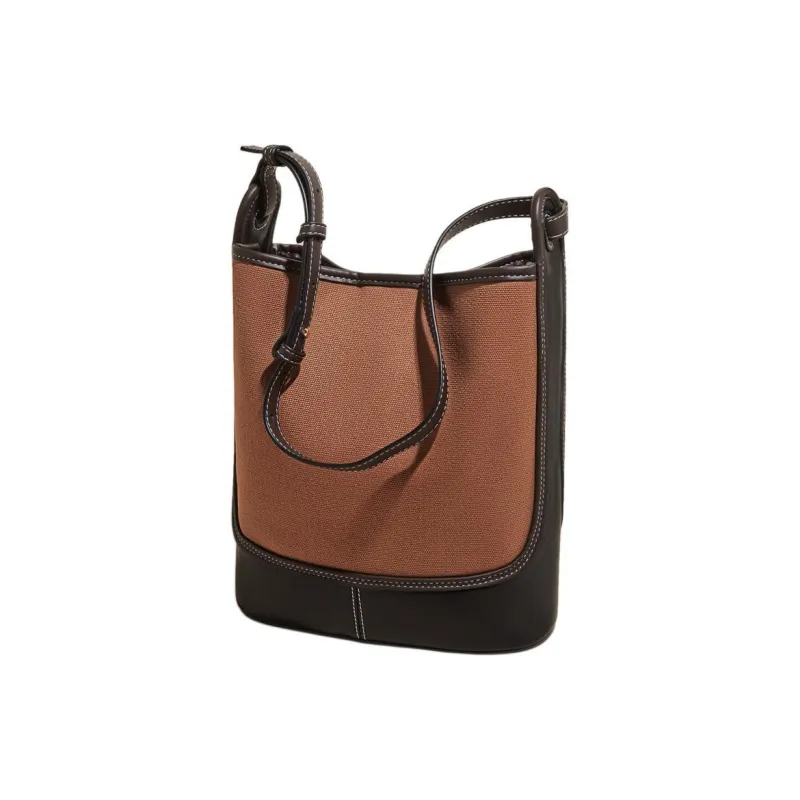 Marino Orlandi Fabric With Synthetic Leather Shoulder Bag Shoulder Bag Women's Coffee Black/Apricot Blue/Brown Black-8