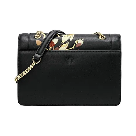 Ancient Yi Xi Cow Leather Small Square Bag Shoulder Bag Crossbody Bag Women's Black-2