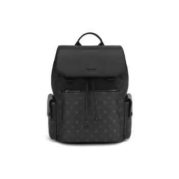 NAVIGARE PVC, Top Grain Cow Leather, Textile Backpack Tubas Men's Black