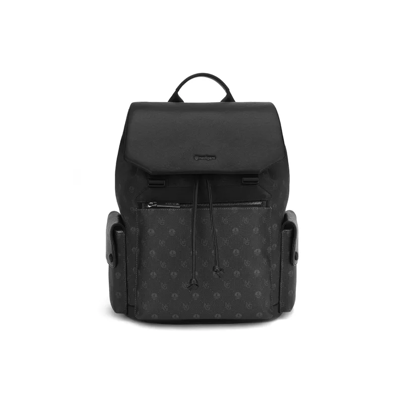 NAVIGARE PVC, Top Grain Cow Leather, Textile Backpack Tubas Men's Black-0