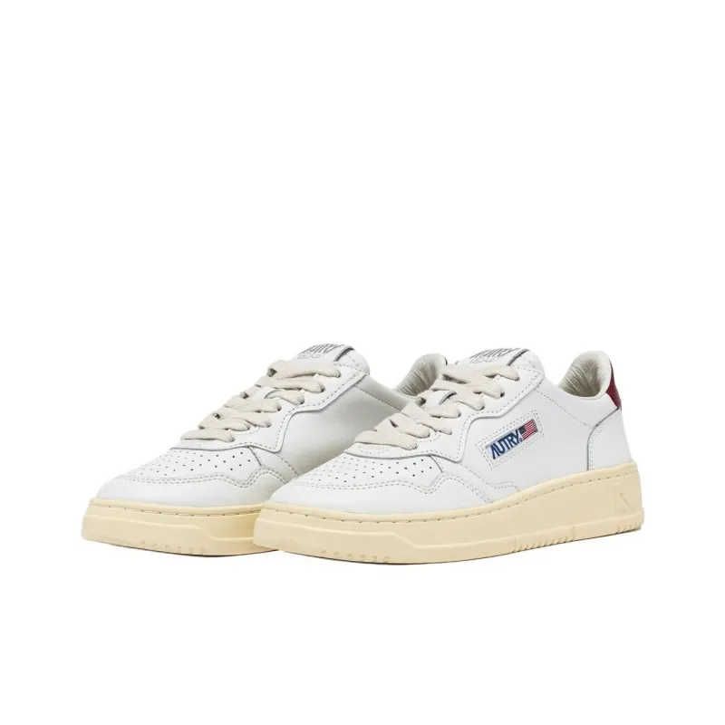 AUTRY Low Top Skateboard Shoes Men's White Red-2