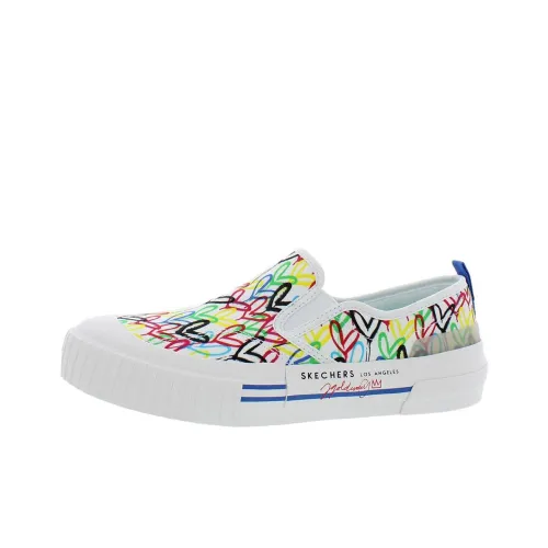 James Goldcrown x Skechers Anti-Slip And Wear-Resistant Lightweight Low-Top Canvas Shoes Women's White Multicolor