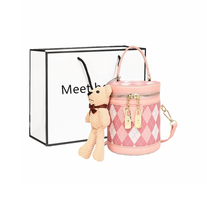 Fitchell PU Handbag, Shoulder Bag Regular Women's Pink/Ecru/Khaki/Black-0