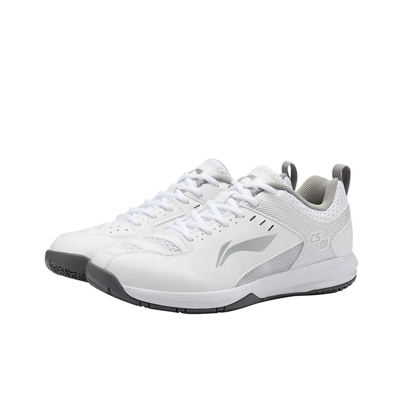 LiNing Feather Cushioning, Abrasion Resistant, Breathable, Lightweight Low Top Badminton Shoes Unisex White Silver-2