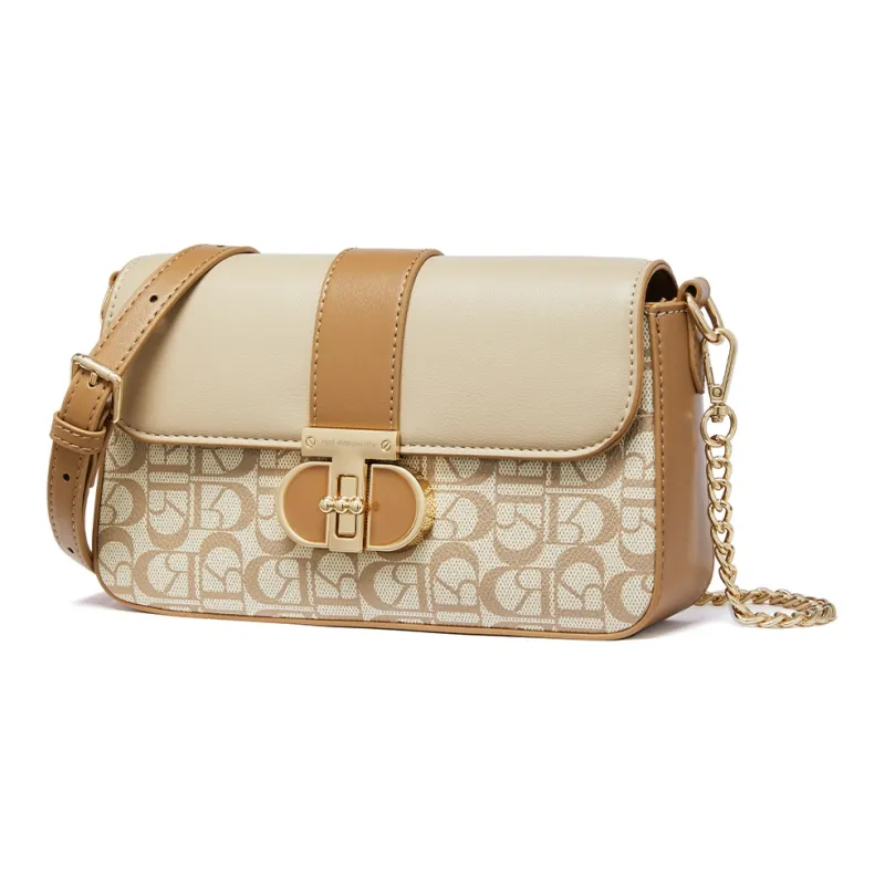 RED DRAGONFLY Cow Leather, PVC, Microfiber, Synthetic Leather Crossbody Bag Regular Women's Mocha/Coffee-2