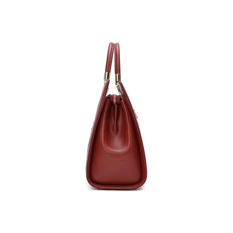 Ancient Yi Xi Cow Leather Premium Mom Bag With A Dignified Touch Women's Maroon-3