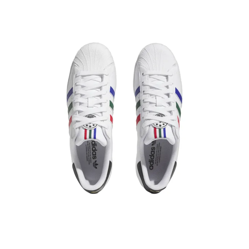 Superstar Adidas Originals 'White Lucid Blue Scarlet Green'-3
