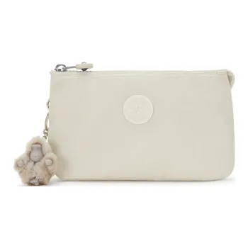 Kipling Polyamide Wallet Large Size Women's Beige Pearl