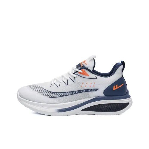 Warrior Wear Resistant Lightweight Height Increasing Low Top Running Shoes Men's Beige Dark Blue Orange