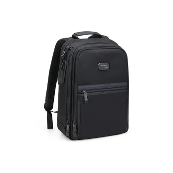 HORSEMEN Elastic Nylon Fabric Backpack Laptop Bag Large Size Men's Black