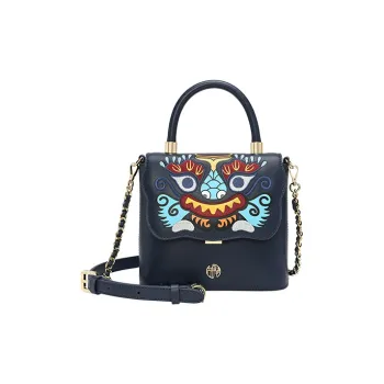 Ancient Yi Xi Cow Leather Niche Cheongsam Handbag Mom Crossbody Bag Small Size Women's Indigo