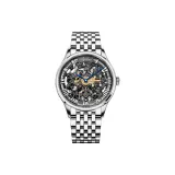 5402A9 Silver Black-Steel Band