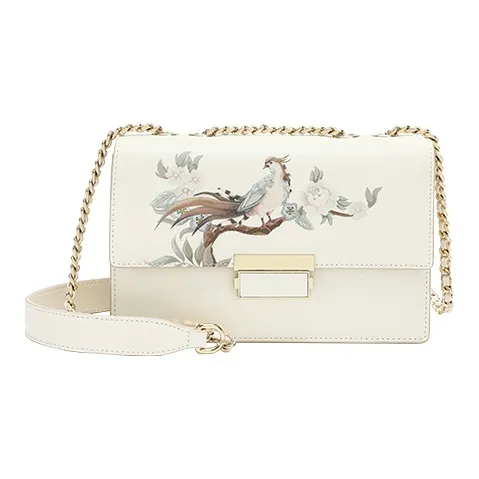 Ancient Yi Xi Cow Leather Chain Bag, Shoulder Bag Women's Tea Moon White-0