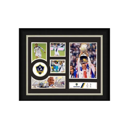Three For Los Angeles Galaxy, Beckham, Signed Photo With SA Certificate, Celebrating With A Toast.