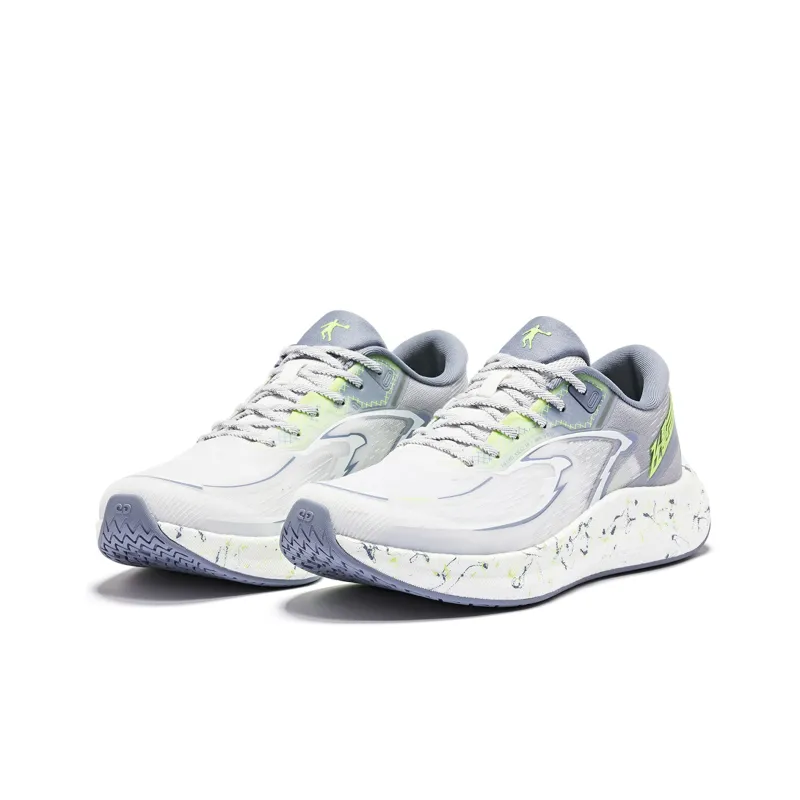 QIAODAN Flying Shadow 3.0 Cushioning Anti Slip And Wear Resistant Low Top Running Shoes Men's Mist Gray Phantom Green-2