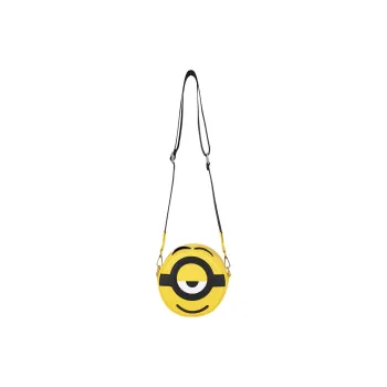 MINIONS PU Small Round Bag, Crossbody Bag, Shoulder Bag Unisex Lemon