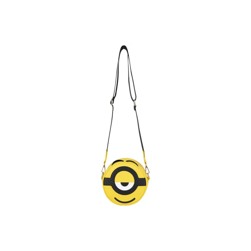 MINIONS PU Small Round Bag, Crossbody Bag, Shoulder Bag Unisex Lemon-0