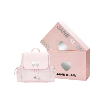 JANE KLAIN PU Matte Texture Backpack Large Size Women's Pink/White