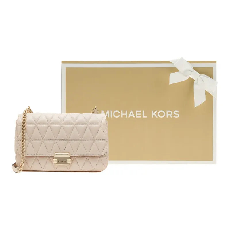 MICHAEL KORS Sloan Sheepskin Chain Bag, Shoulder Bag, Crossbody Bag Small Size Women's Cream-0