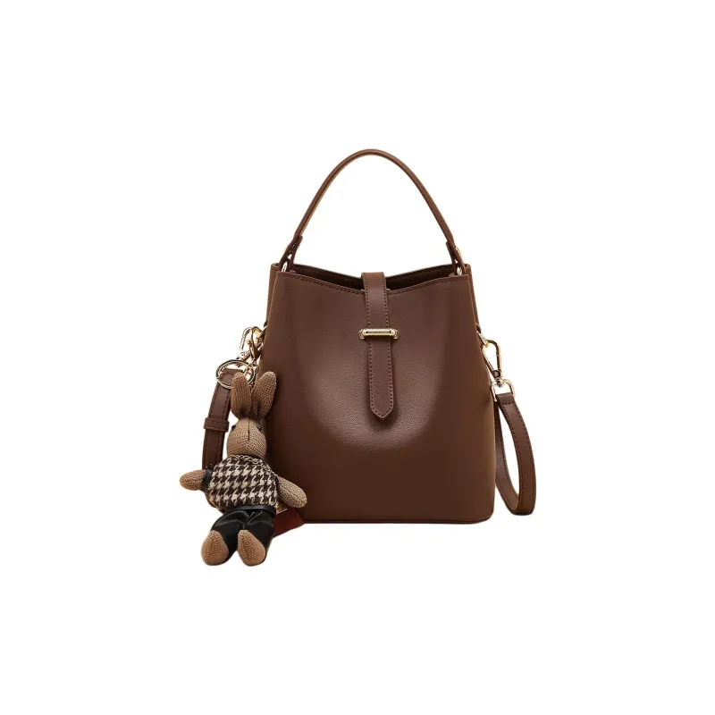 Marino Orlandi Cow Split Leather Shoulder Bag, Basket Bag, Bucket Bag, One Shoulder Handbag Women's White/Coffee-9