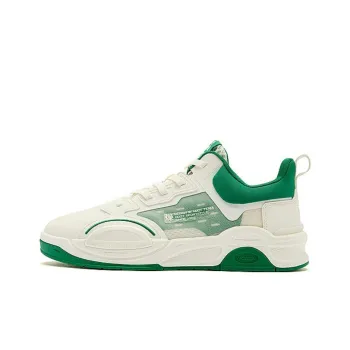 QIAODAN Abrasion Resistant Breathable Low Top Skateboard Shoes Men's White Green