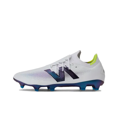 New Balance Furon V7 FG Rubber Long Studs Cushioning, Wear Resistant Soccer Shoes Unisex White Blue