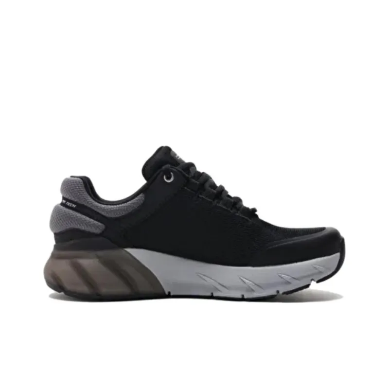 Skechers Cushioning Wear-Resistant Rebound Low-Top Casual Running Shoes Men's Black Gray Color-1