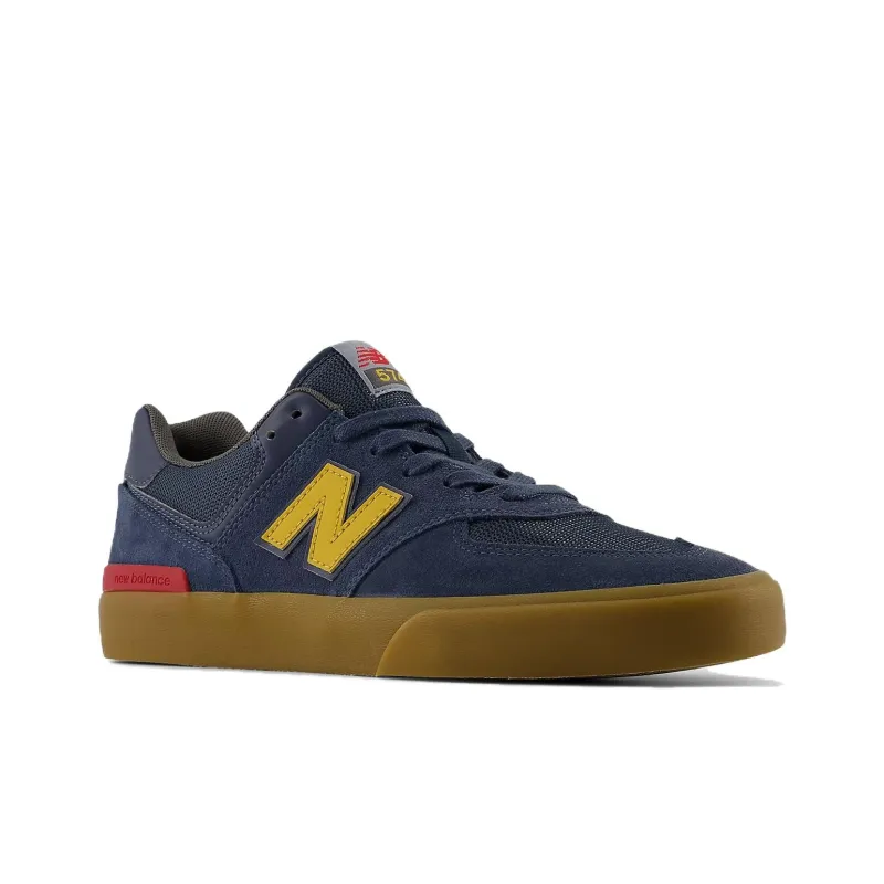 New Balance NB 574 Anti Slip Wear Resistant Low Top Skateboard Shoes Unisex Marine Blue-2