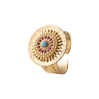 SATELLITE Gemstone Inlay Rings Women's Gold