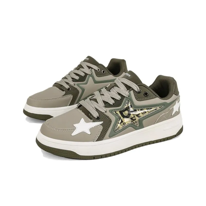 Pepe The Frog Wear-Resistant Slip-Resistant Skateboard Shoes Men's Beige Green-2